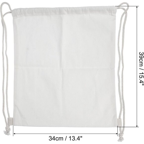 Customizable Foldable Cotton Drawstring Backpack - Ideal for Outdoor Sports - Picture 2 of 7